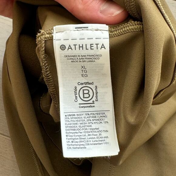 Athleta Conscious Mesh Crop Sports Bra, Olive Green, Women's Size XL - Picture 4 of 7